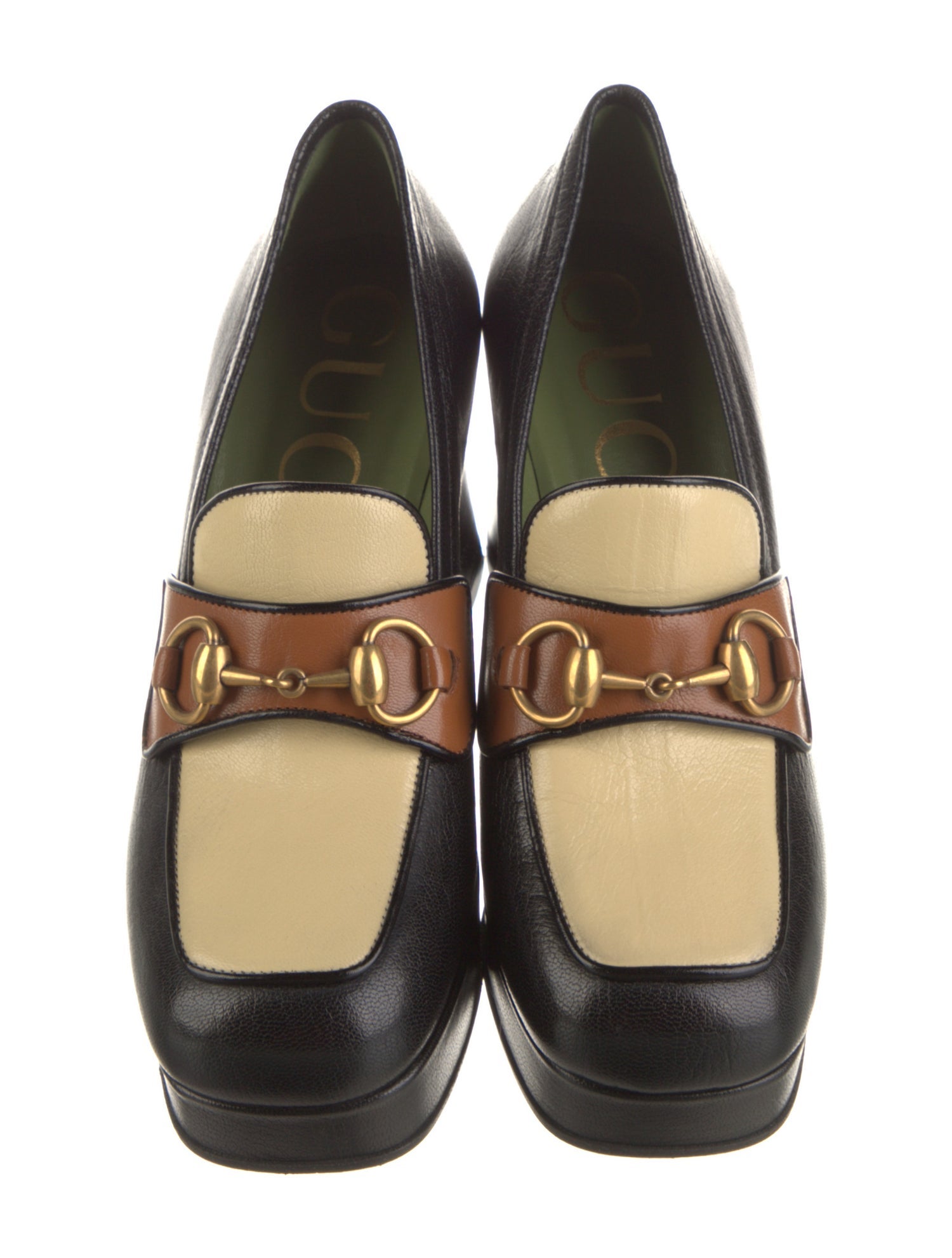 Gucci Horsebit Accent Leather Pumps